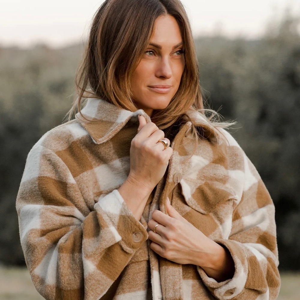 RYLEE + CRU Plaid Shacket | Cedar Check - Picture 2 of 2